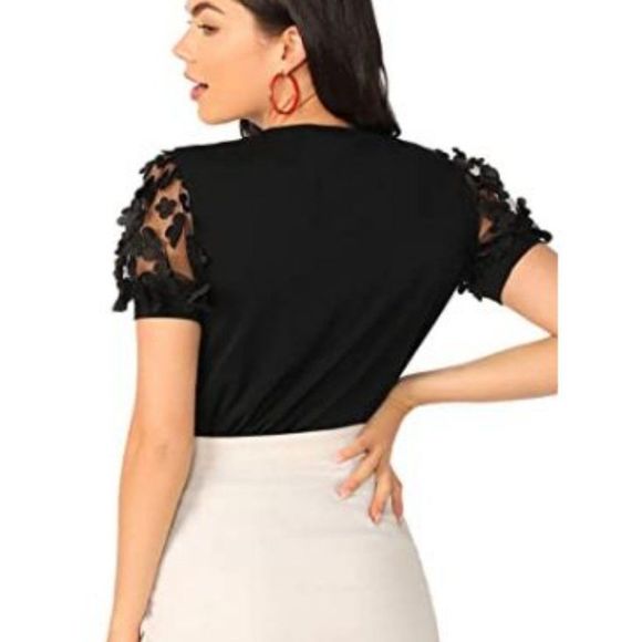 ROMWE Women's Summer Short Sleeve Blouse Tops - Picture 2 of 5